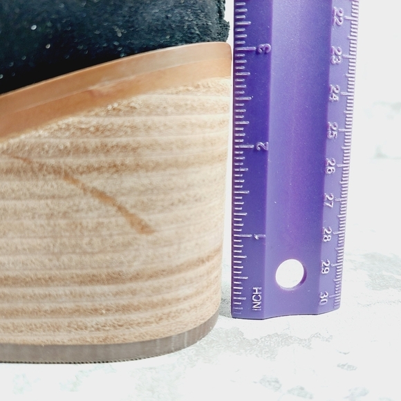 New Bp Brynne Black Faux Suede Block Heel Back Zip Ankle Boots F959 - Picture 9 of 12